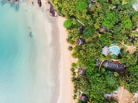 a picture of a beach taken from above