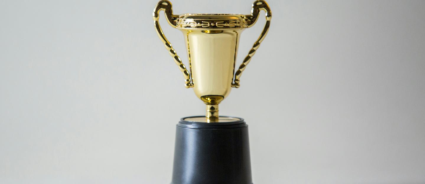 a gold trophy
